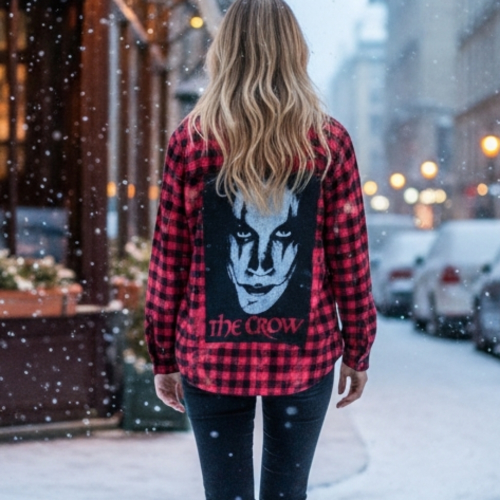 HANDMADE THE CROW FLANNEL MED-2X